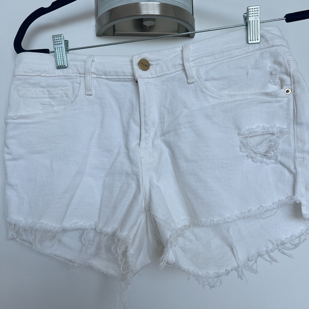 Frame White Denim Jean Shorts